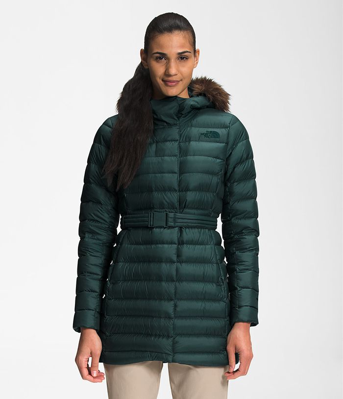 Parka The North Face Mujer Verde Oscuro Oliva Transverse Belted 60438KQRT